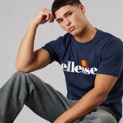 Ellesse Herren Prado 2 Großes Logo T Shirt Navy