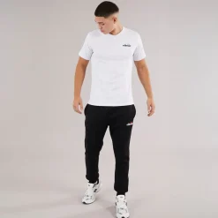 Ellesse Herren Retanna Rücken Logo T Shirt Weiß/Schwarz