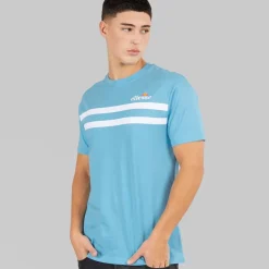 Ellesse Herren Squalius Retro Streifen T Shirt Blau