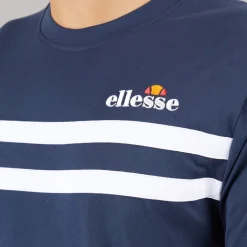 Ellesse Herren Squalius Retro Streifen T Shirt Navy
