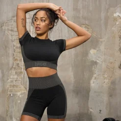 Everlast Damen Nahtloses Crop Top Schwarz