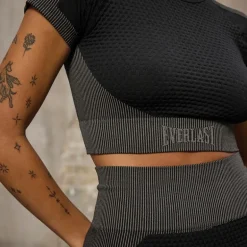 Everlast Damen Nahtloses Crop Top Schwarz