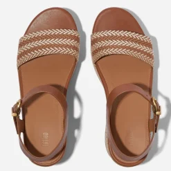 FitFlop Damen Knöchelriemen Plateau Sandalen Deep Tan