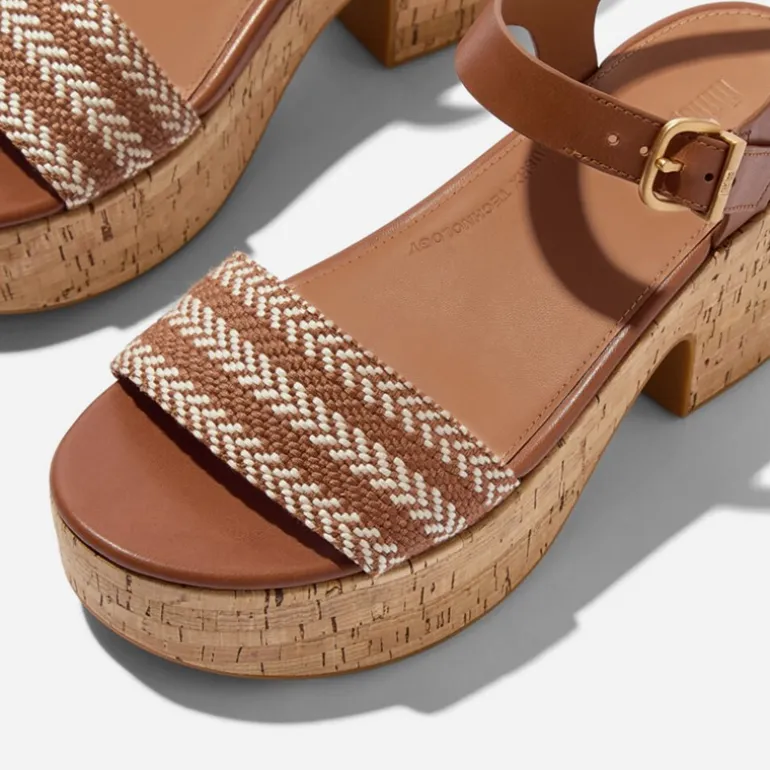 FitFlop Damen Knöchelriemen Plateau Sandalen Deep Tan
