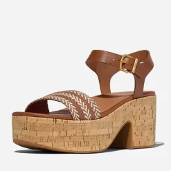FitFlop Damen Knöchelriemen Plateau Sandalen Deep Tan