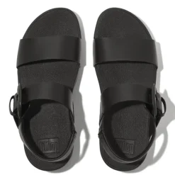 FitFlop Damen Lulu Leder Riemen Sandalen Schwarz