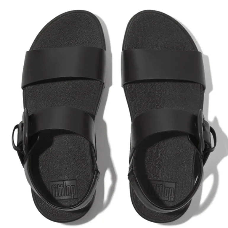 FitFlop Damen Lulu Leder Riemen Sandalen Schwarz