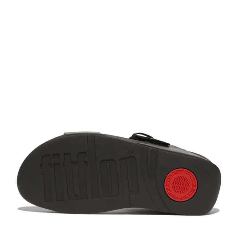 FitFlop Damen Lulu Leder Riemen Sandalen Schwarz