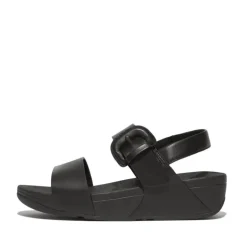 FitFlop Damen Lulu Leder Riemen Sandalen Schwarz