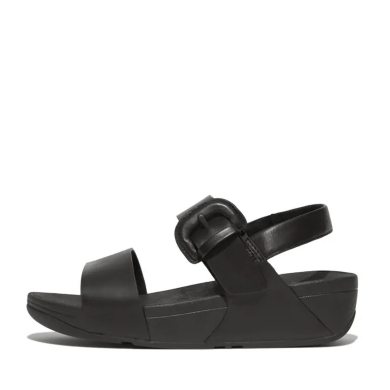 FitFlop Damen Lulu Leder Riemen Sandalen Schwarz