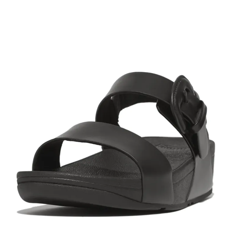 FitFlop Damen Lulu Leder Riemen Sandalen Schwarz