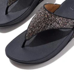 FitFlop Damen Lulu Mehrfarbig Glitzer Zehensteg Sandalen Midnight Navy Mix
