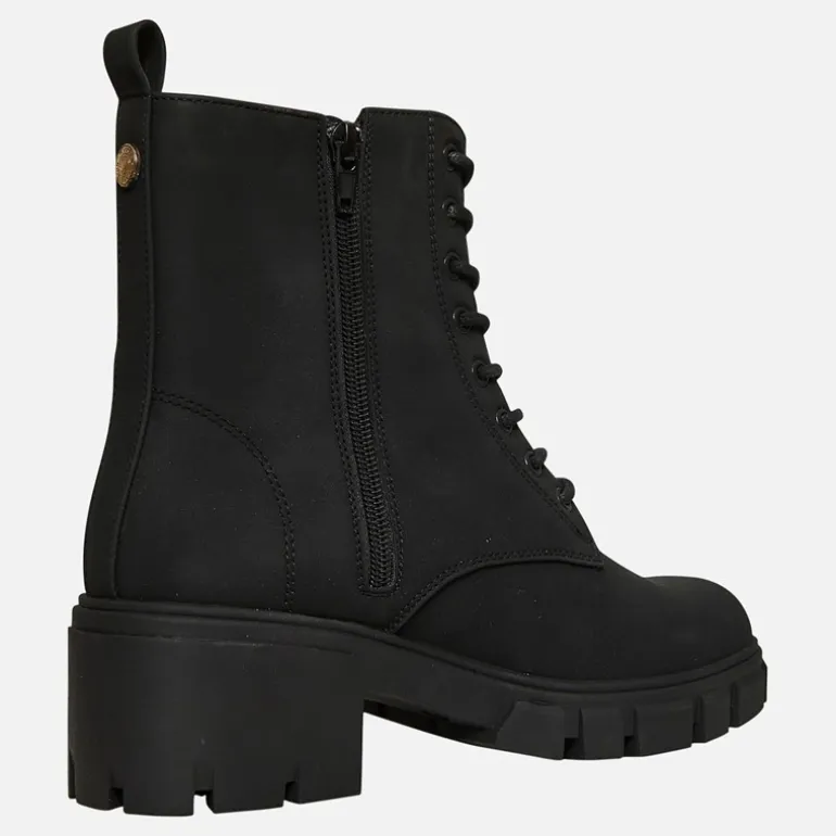 French Connection Damen Klobige Schnürstiefel Schwarz