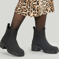 French Connection Damen Klobige Chelsea Stiefel Schwarz