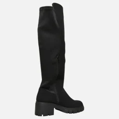French Connection Damen Klobig Kniehoch Stretch Stiefel Schwarz