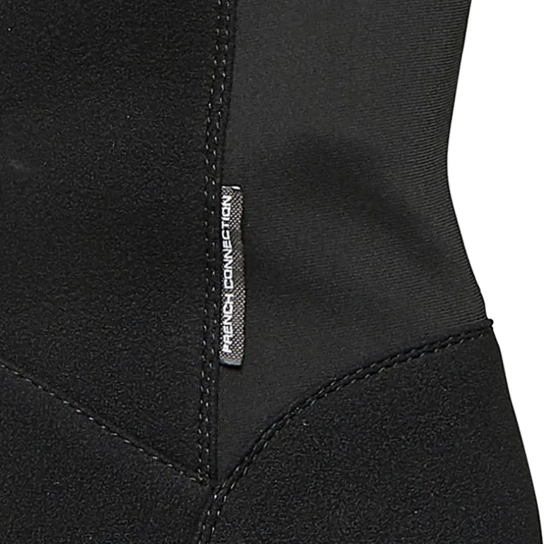 French Connection Damen Klobig Kniehoch Stretch Stiefel Schwarz