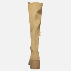 French Connection Damen Klobige Kniehohe Stretch Stiefel Stein