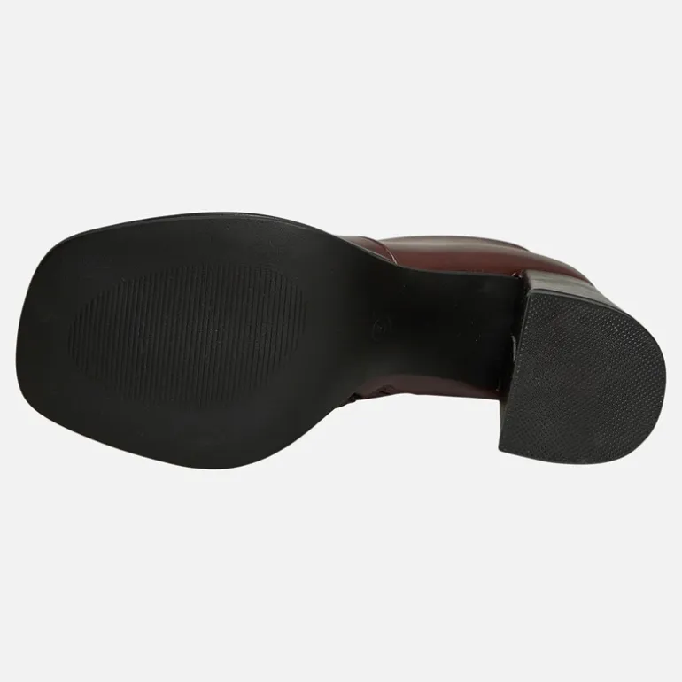 French Connection Damen Schuhe mit eckiger Spitze Absatz Burgunderrot