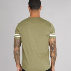 French Connection Herren Arm Stripes T-Shirts Khaki