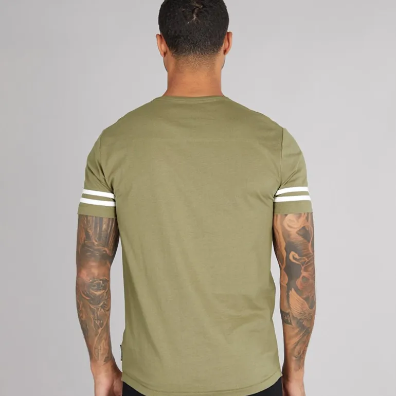 French Connection Herren Arm Stripes T-Shirts Khaki