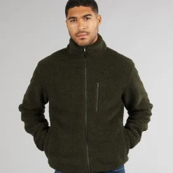 French Connection Herren Borg Trichterkragen Fleece Khaki