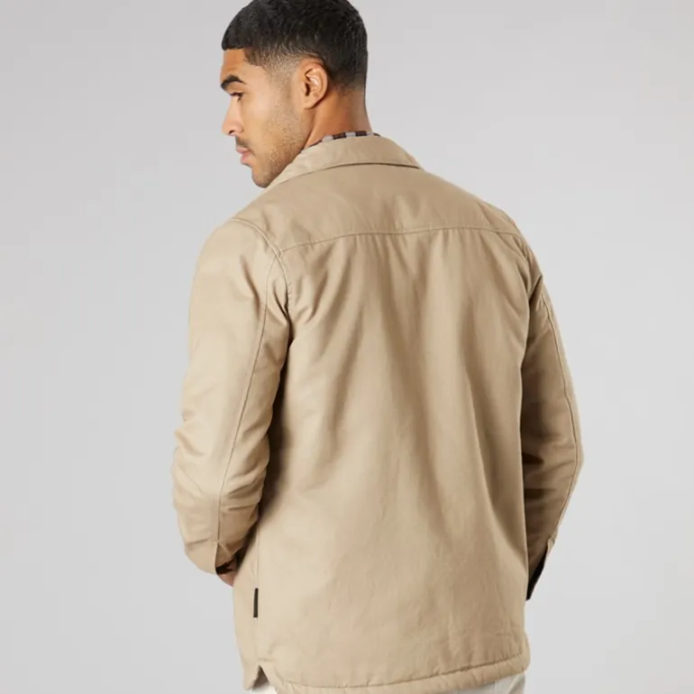 French Connection Herren Borg Overshirt Stein