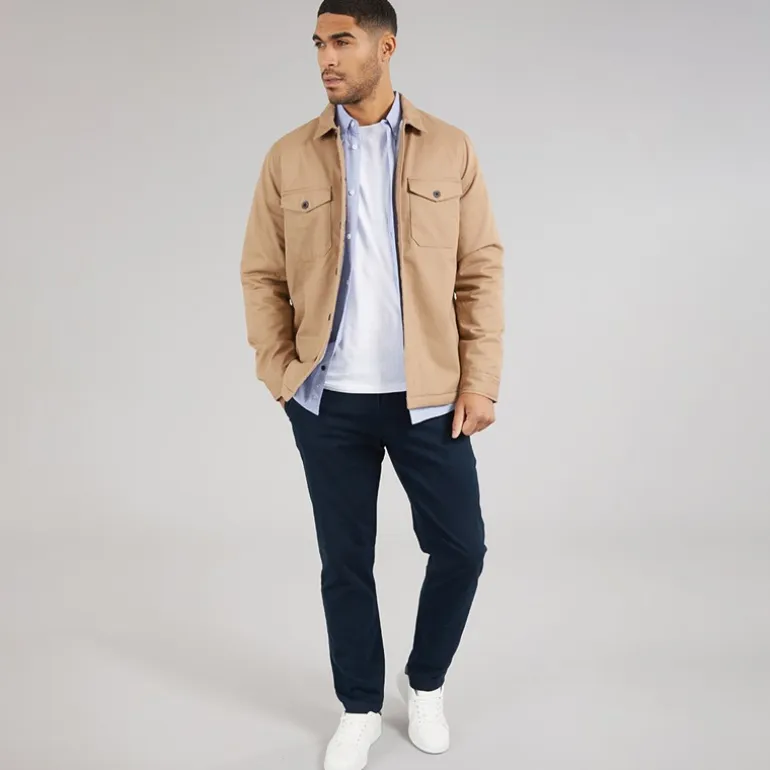 French Connection Herren Borg Overshirt Kamel