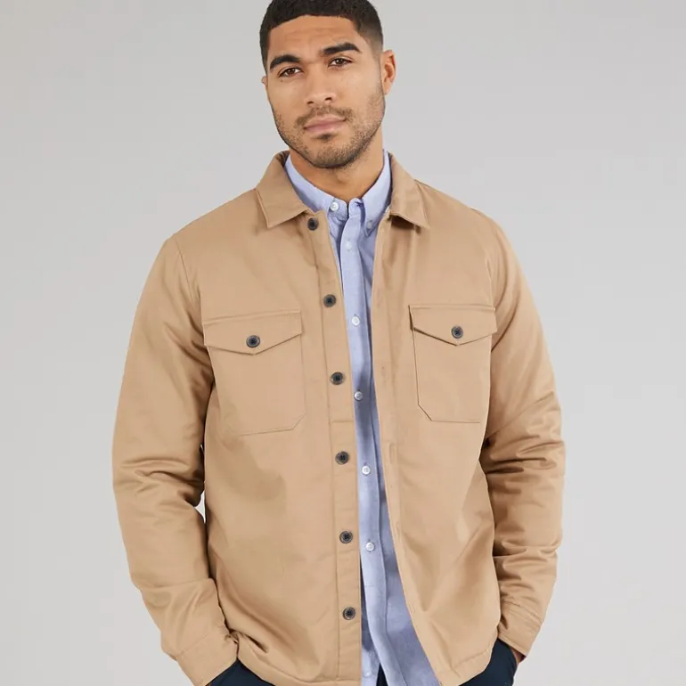French Connection Herren Borg Overshirt Kamel