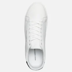 French Connection Herren Contrast Heel Tennis Sneaker Weiß