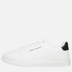 French Connection Herren Contrast Heel Tennis Sneaker Weiß