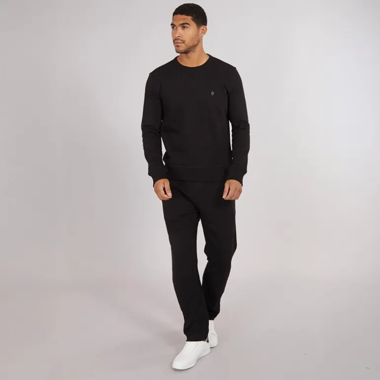 French Connection Herren Crew Trainingsanzug Schwarz