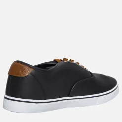 French Connection Herren Deck PU Leinenschuhe Schwarz