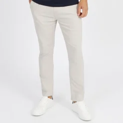 French Connection Herren Drawstring Linen Freizeithosen Ecru