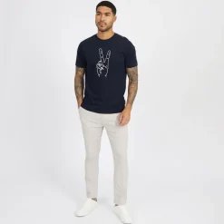 French Connection Herren Drawstring Linen Freizeithosen Ecru