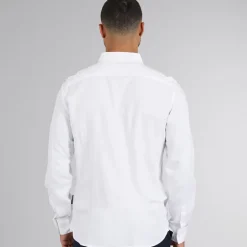French Connection Herren Hemd mit langem Arm Weiß