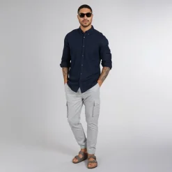 French Connection Herren Hemd mit langem Arm Blau