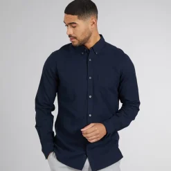 French Connection Herren Hemd mit langem Arm Blau