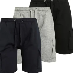 French Connection Herren Jersey Cargo Drei Pack Shorts Multi 1 - Black/Marine/Light Grey Mel