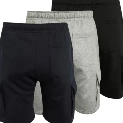 French Connection Herren Jersey Cargo Drei Pack Shorts Multi 1 - Black/Marine/Light Grey Mel