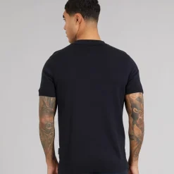 French Connection Herren Kurzarm Baumwolle Reißverschluss Strick Polo Hemd Marine