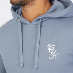 French Connection Herren Schriftzug Trainingsanzug Hellblau Melange/Weiß