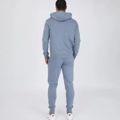 French Connection Herren Schriftzug Trainingsanzug Hellblau Melange/Weiß