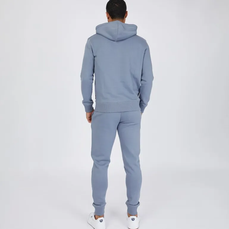 French Connection Herren Schriftzug Trainingsanzug Hellblau Melange/Weiß