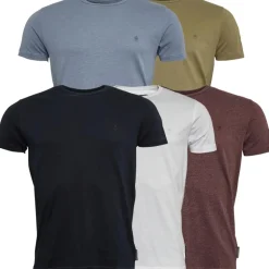 French Connection Herren T-Shirts Burgunderrotmeliert