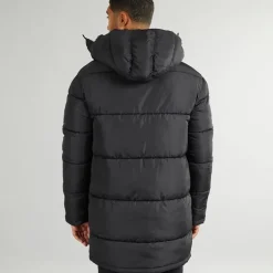 French Connection Parka Jacke mit Reißverschluss Schwarz Herren
