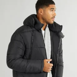 French Connection Parka Jacke mit Reißverschluss Schwarz Herren