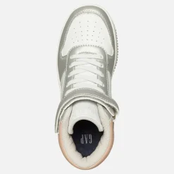 GAP Mädchen Boston Mid Sneaker Weiß Silber Rosa