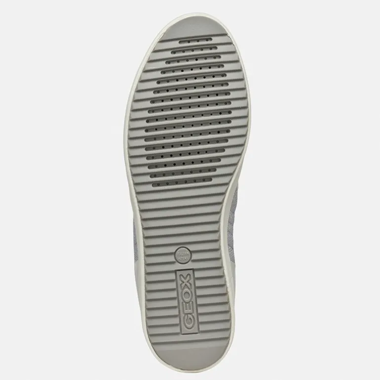 GEOX Damen Blomiee Metallic Sneaker Silver/Optic White