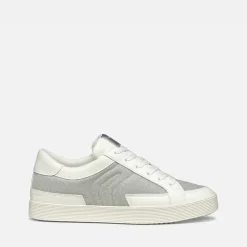 GEOX Damen Blomiee Metallic Sneaker Silver/Optic White