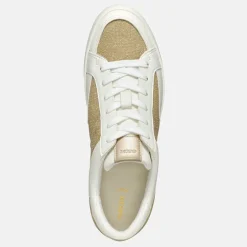 GEOX Damen Blomiee Metallic Trainers Hellgold/Off White Lt Gold/Off White